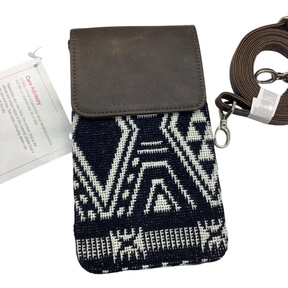 Thirty-one Rio Weave Geometric Print Crossbody Purse Adjustable Strap NEW 8x4x1" - Picture 2 of 9